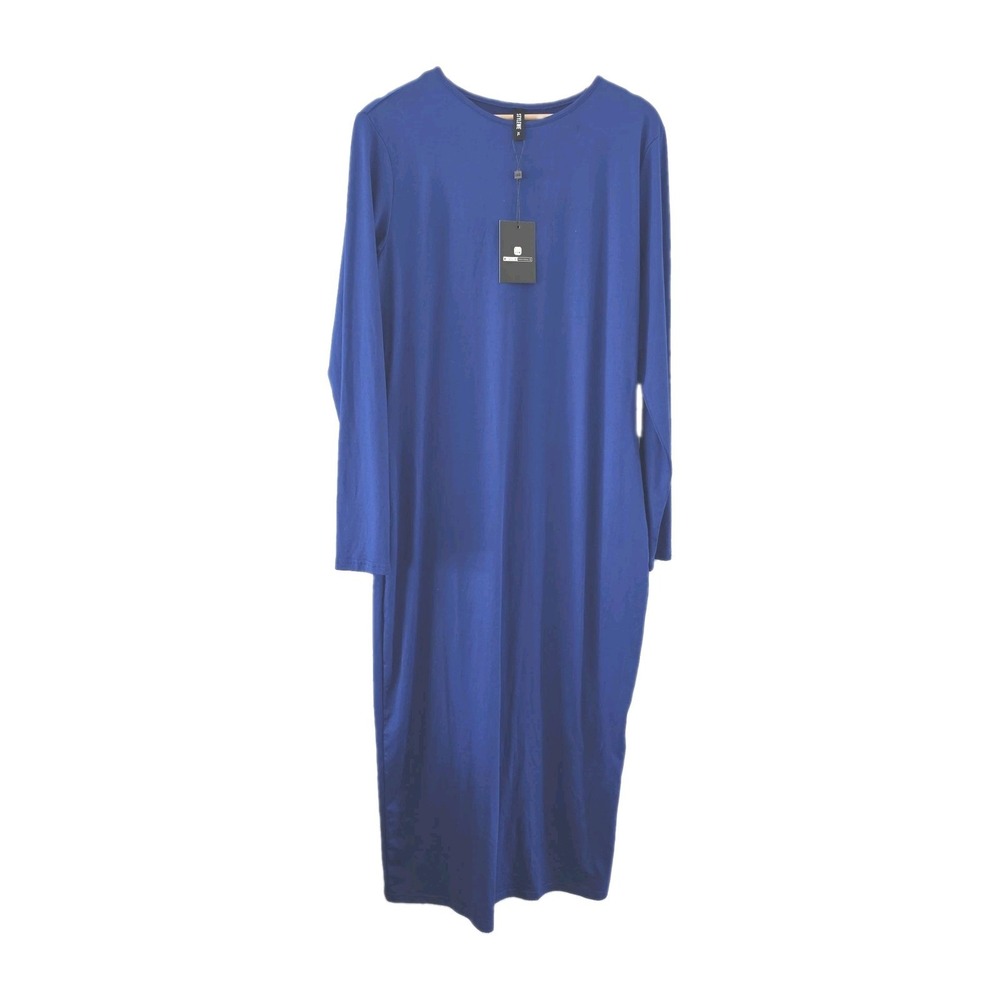 NWT Stylewe Jersey Royal Blue Long Sleeve Open Back Dress Size XL